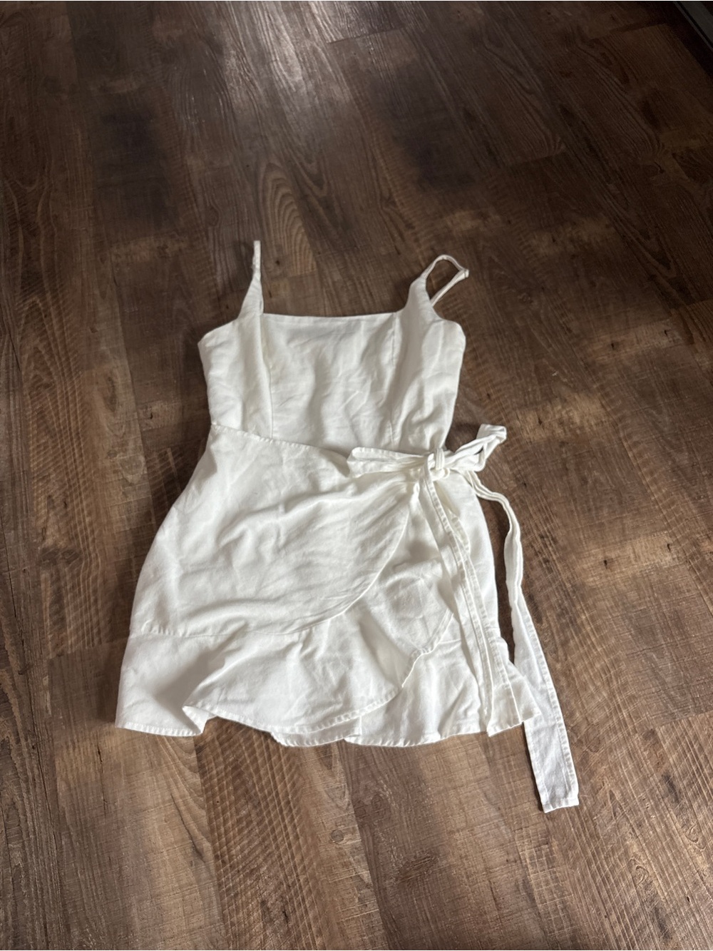 Princess Polly White Wrap Tie Mini Dress